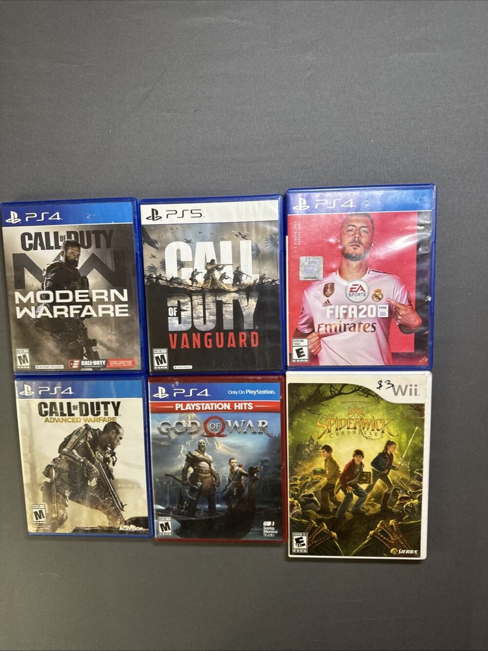 Sony PS4 Five Cases And Wii OEM Empty Replacement Game Cases Authentic Set Of
